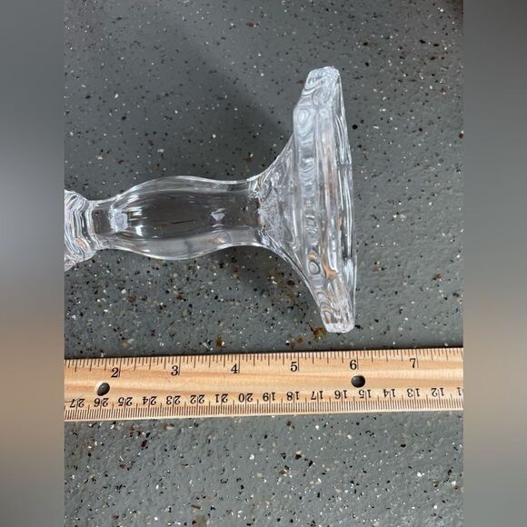 🔥❤️🔥 2 Crystal-like Geometric Design Glass Tapered Candlestick Holders EPC - Picture 8 of 9